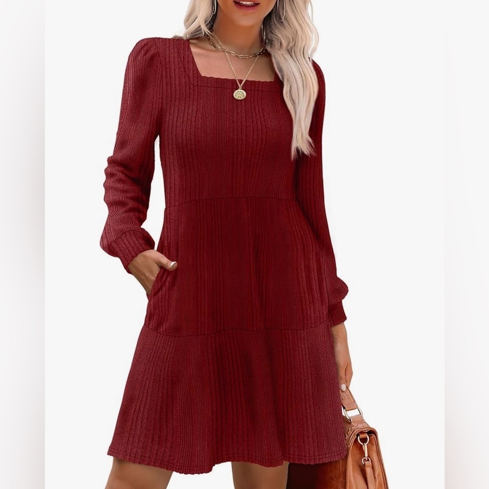 CHRISTMAS Red Long Sleeve Dress
